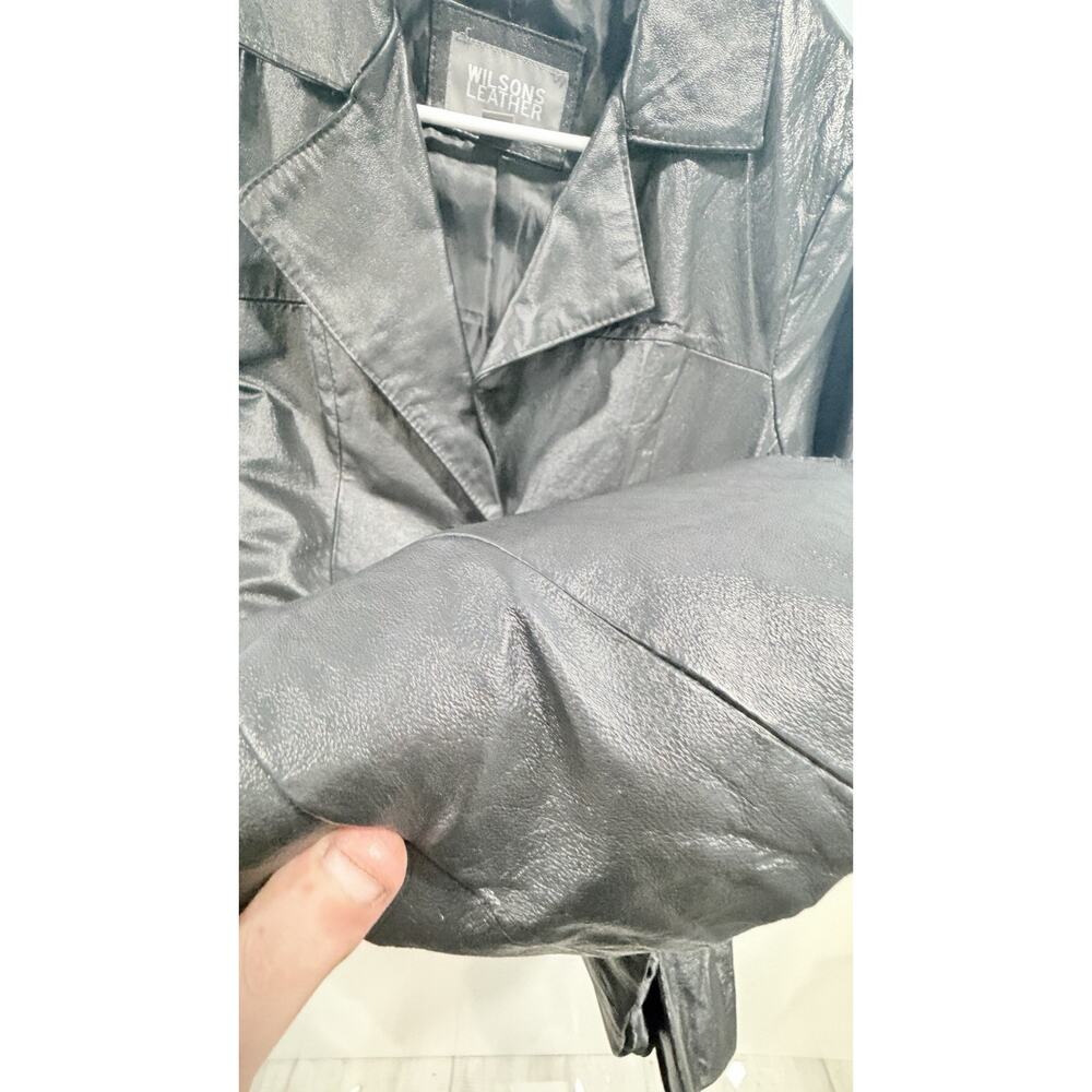 Wilsons Leather Black Genuine Leather Jacket Womens Size M 90s - Picture 3 of 7